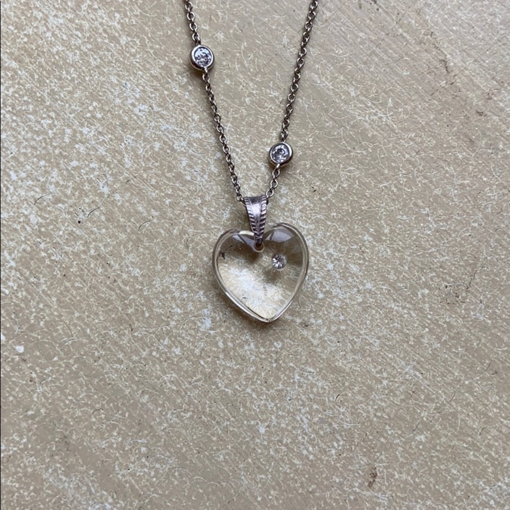 Heart pendant on diamond by the yard chain 🤍💎🤍